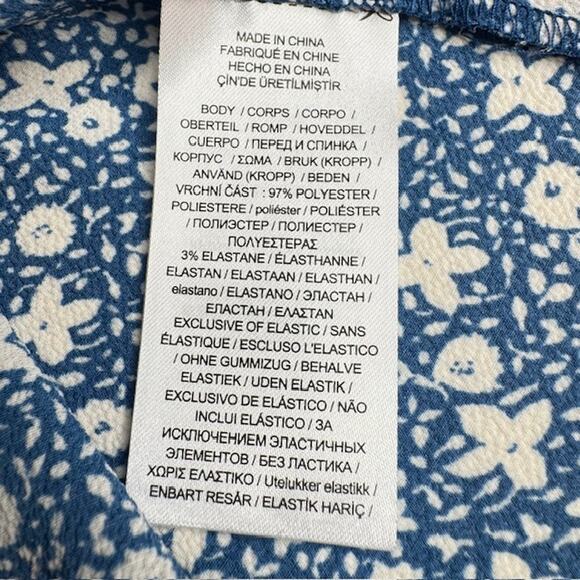 Ralph Lauren Sz 3XL Plus Floral Crepe Ruffle Blouse Black Label - Picture 11 of 12